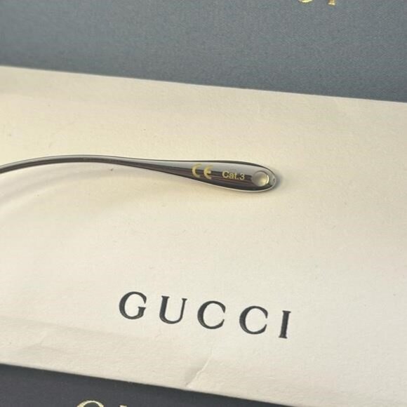 ? - New Authentic GUCCI GG1031S-001 59 Sunglass Woman Metal Gold-Gold-Grey main image 9